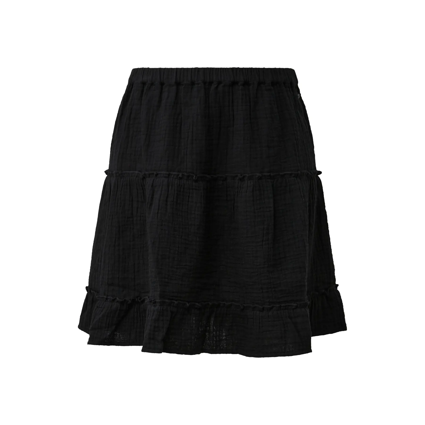 Damen leichte Baumwoll Minirock mit Volants QS