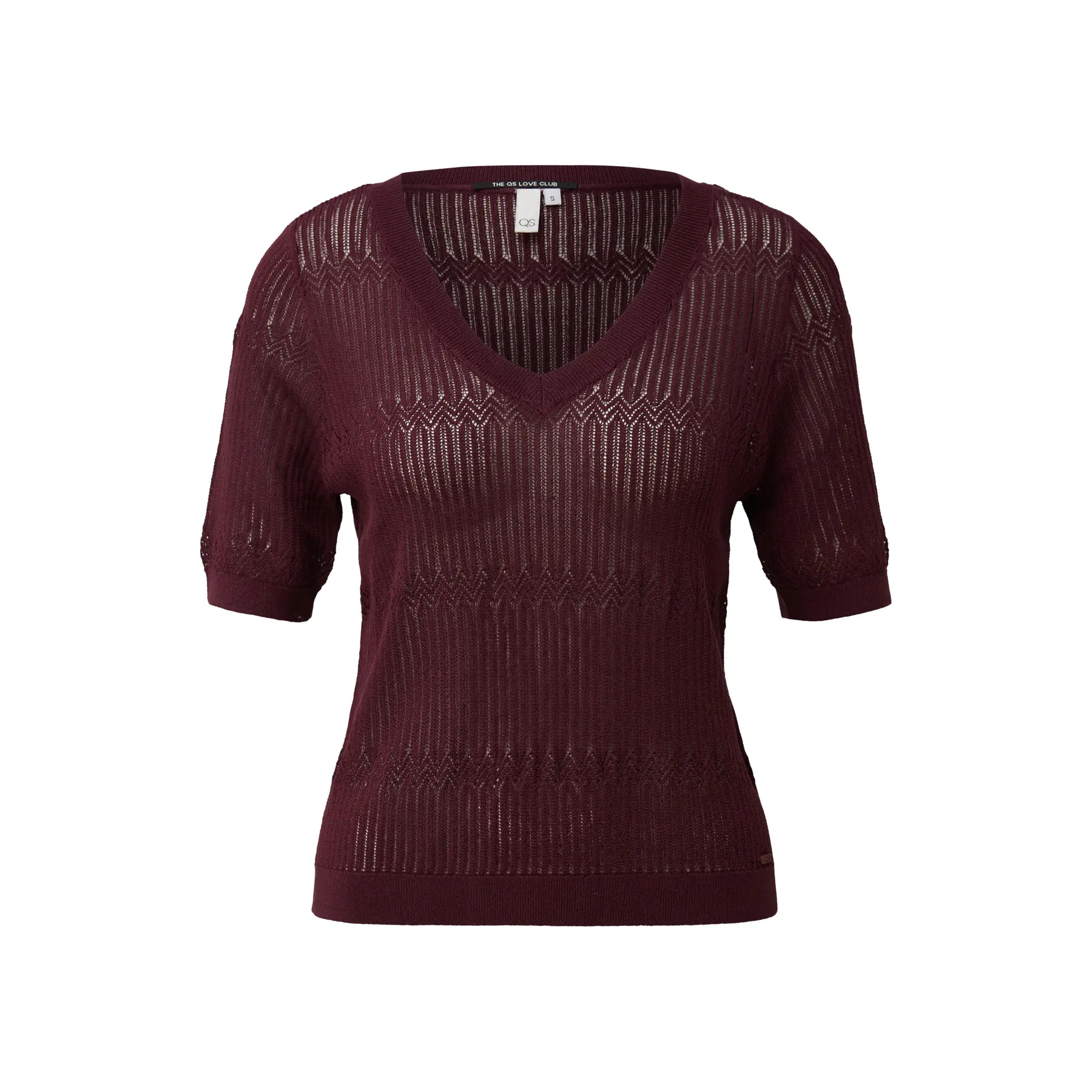 Pull aus zartem Baumwoll-Material mit Lochmuster für Damen QS Regular fFit