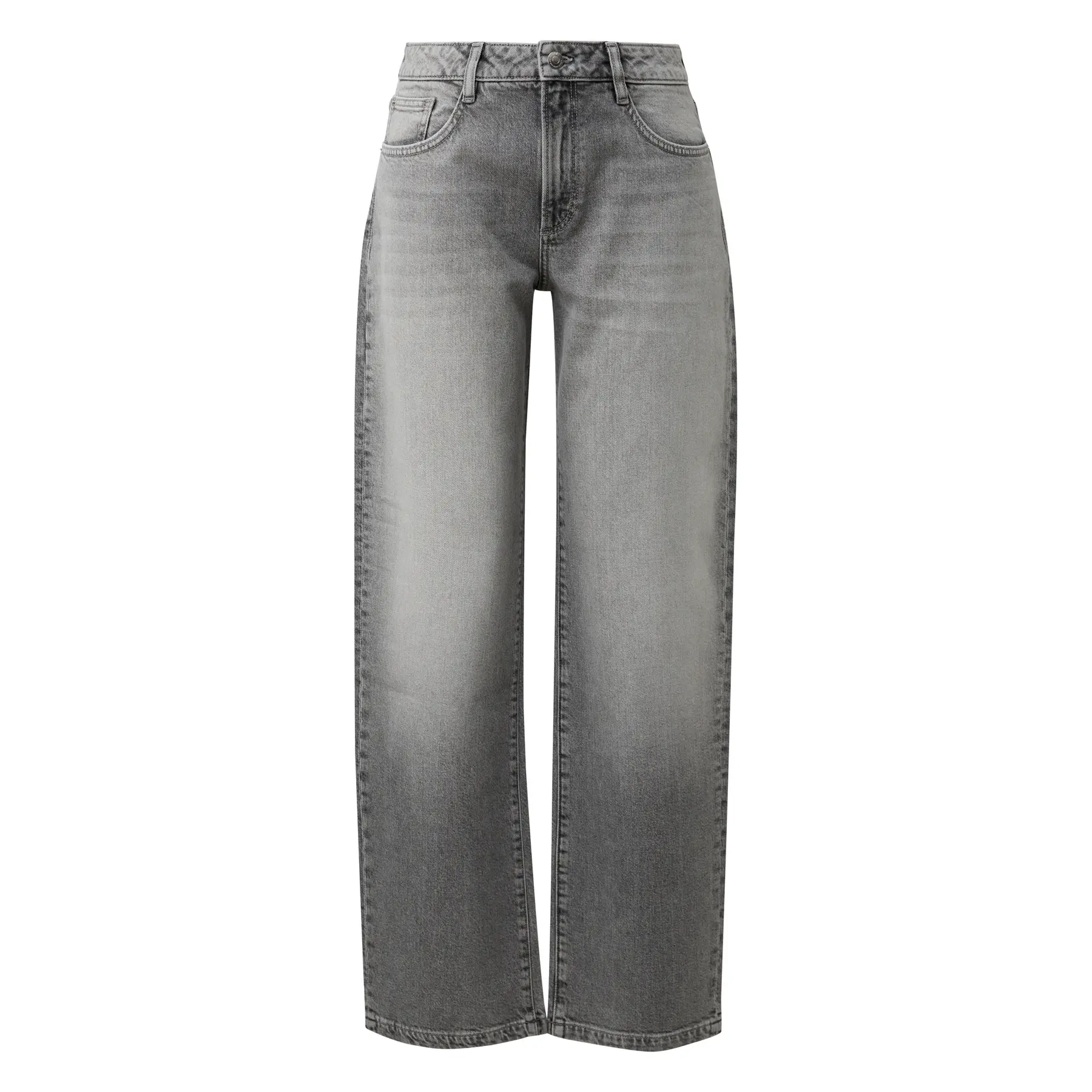 Jeans a gamba dritta vita media effetto usato donna