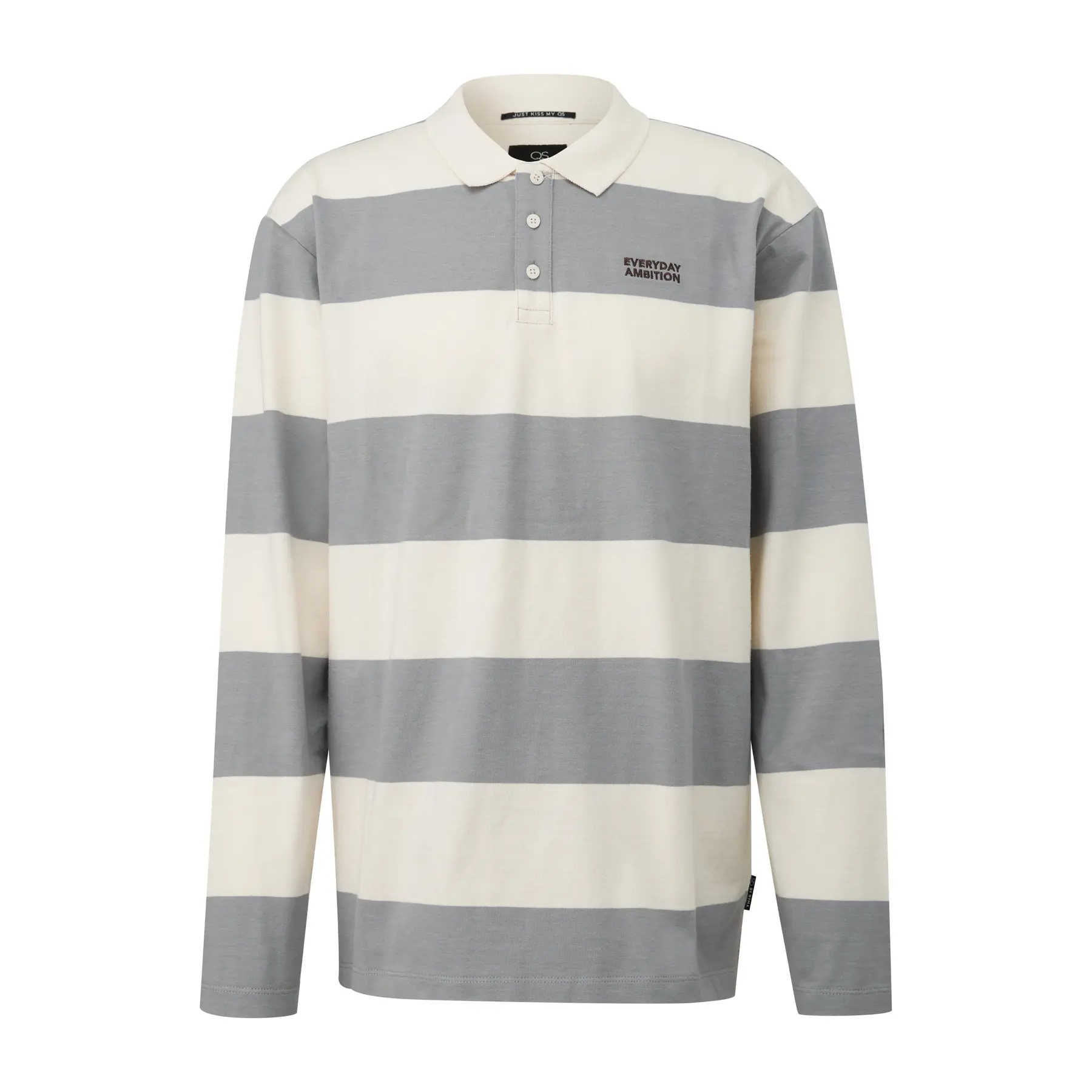 Polo met lange mouwen en knoopsluiting QS