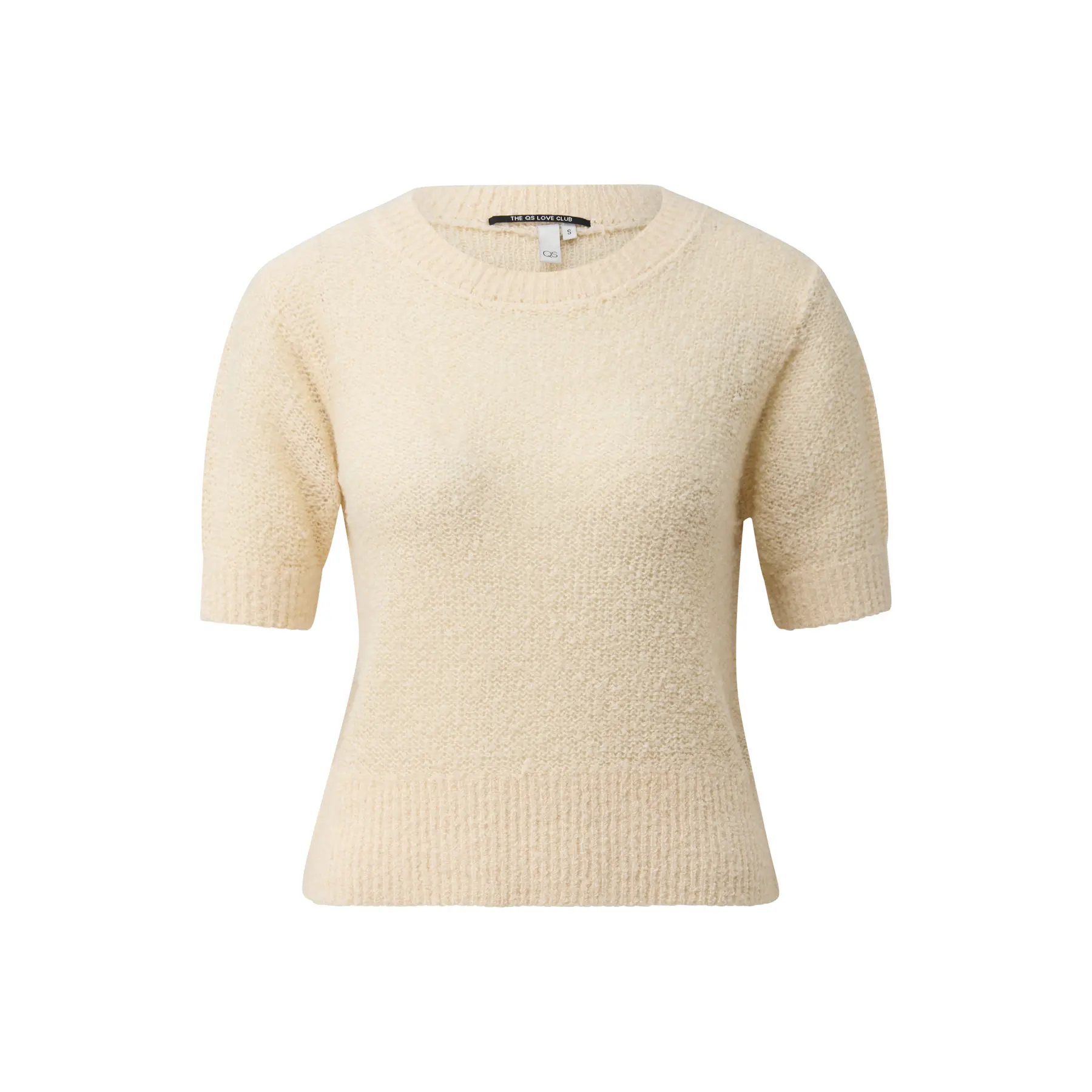 Pull aus Boucle-Material mit kurzen Ärmeln für Damen QS Regular Fit