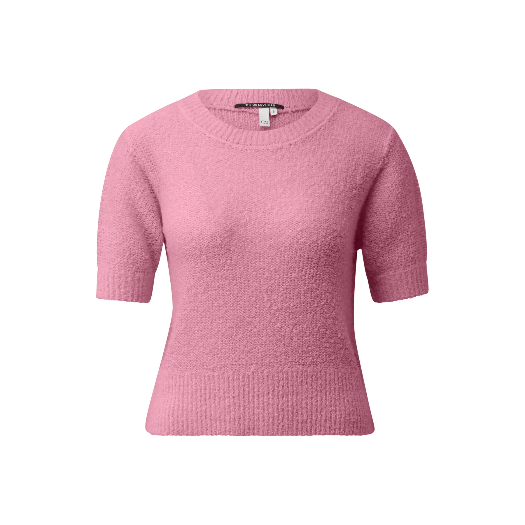 Pull aus Boucle-Material mit kurzen Ärmeln für Damen QS Regular Fit