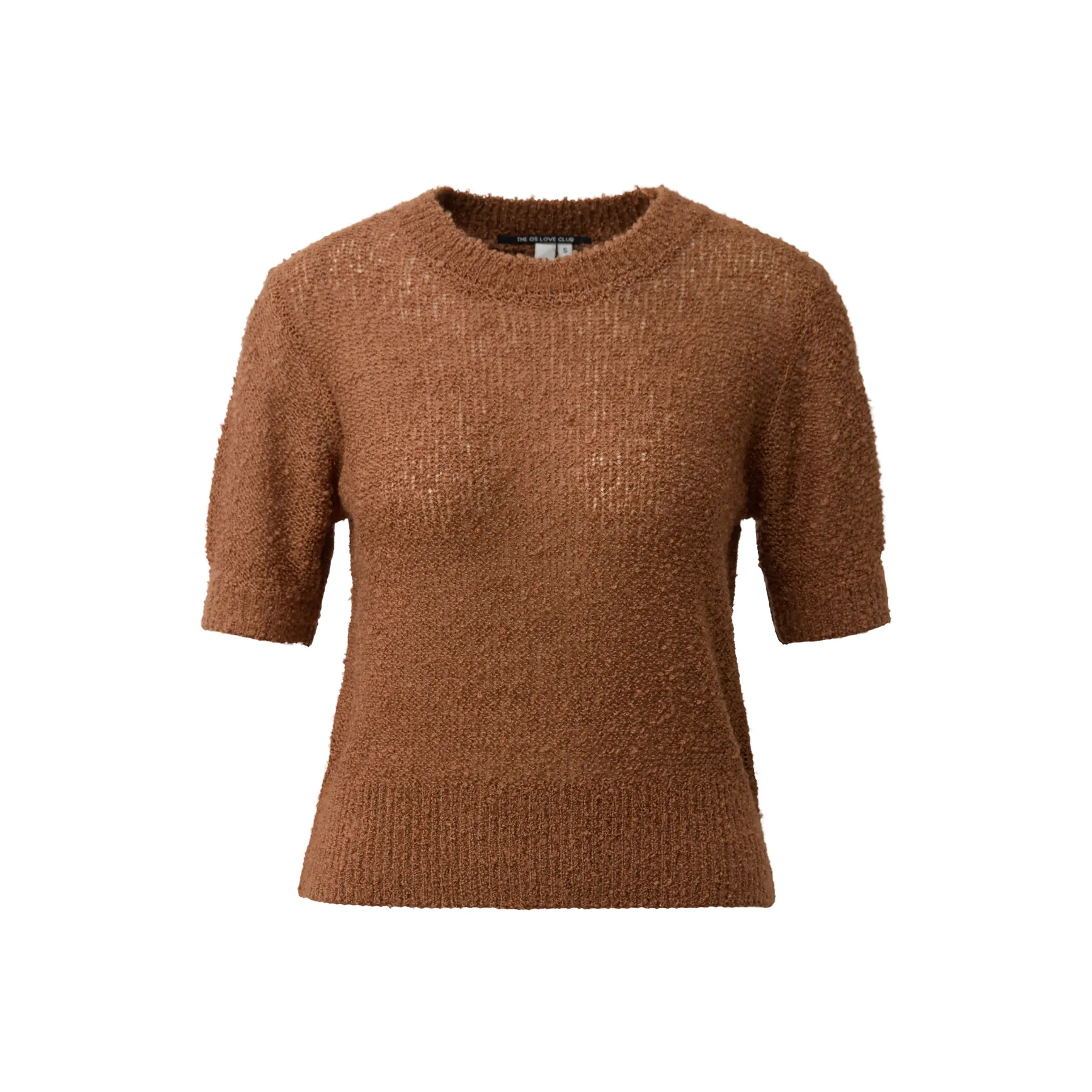 Pull aus Boucle-Material mit kurzen Ärmeln für Damen QS Regular Fit