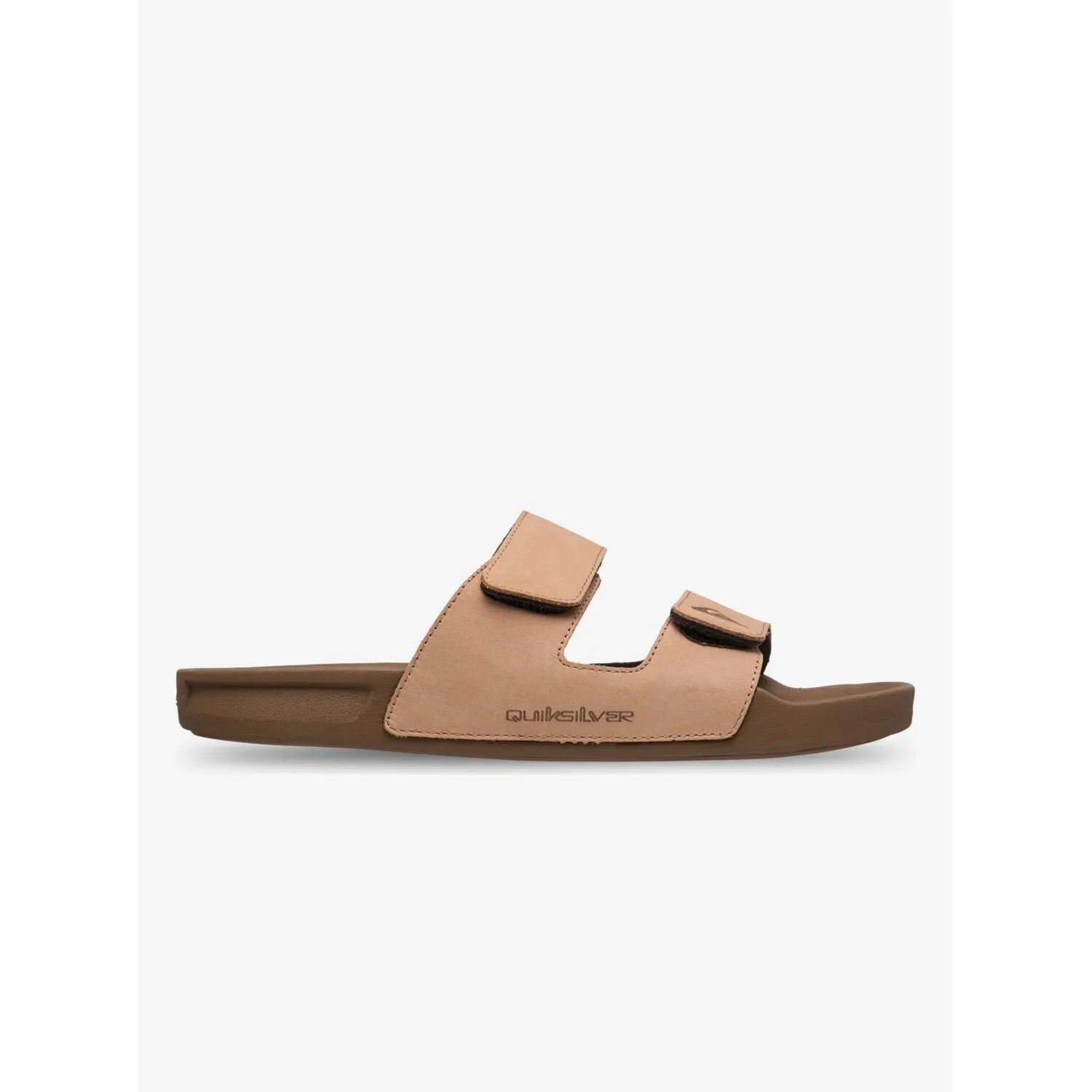 Quiksilver Men's Beige Double Adjustt Leather Sliders Rivi