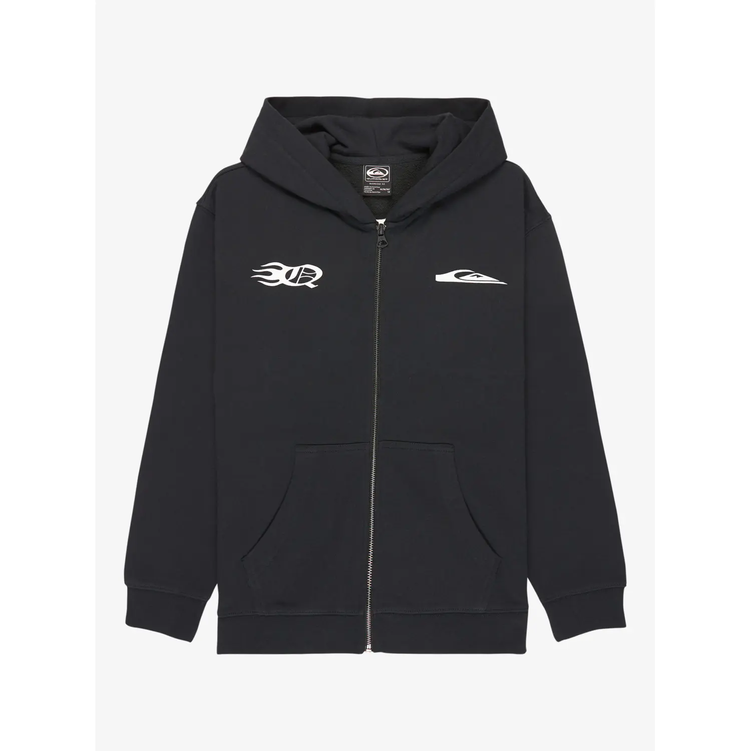 Quiksilver Men's Noir Hooded Sweatshirt With Zipper Mercury Trident