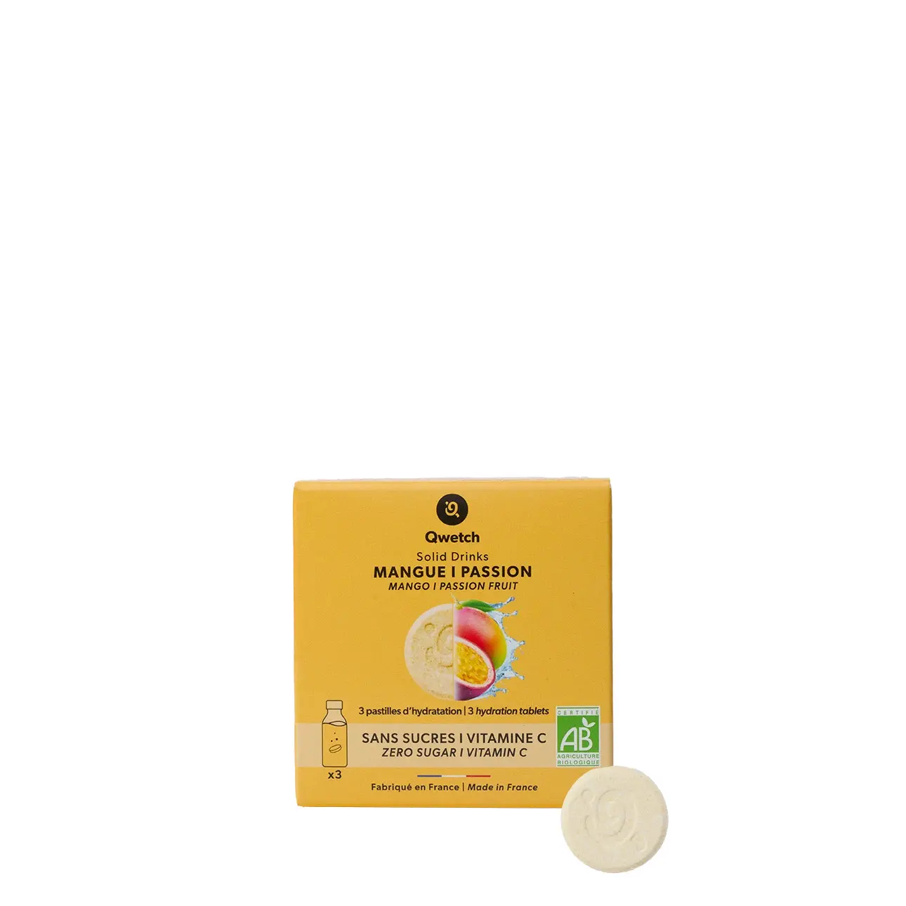 Pastille d'hydratation mangue & passion Qwetch (x3)