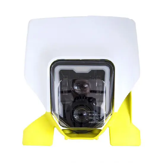 Plaque Phare ComplÃ¨te LED HomologuÃ©e Rtech Blanc / Jaune pour Husqva
