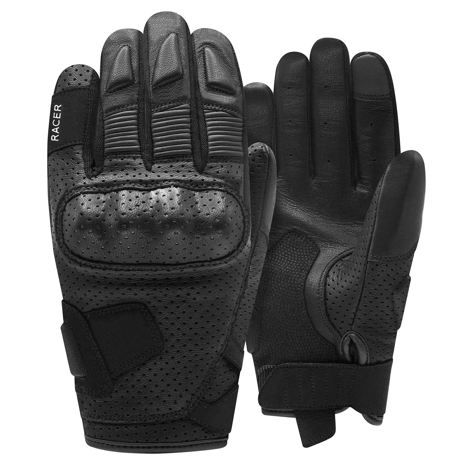 Leder Motorrad-Handschuhe für den Sommer Racer Meta2 Evo