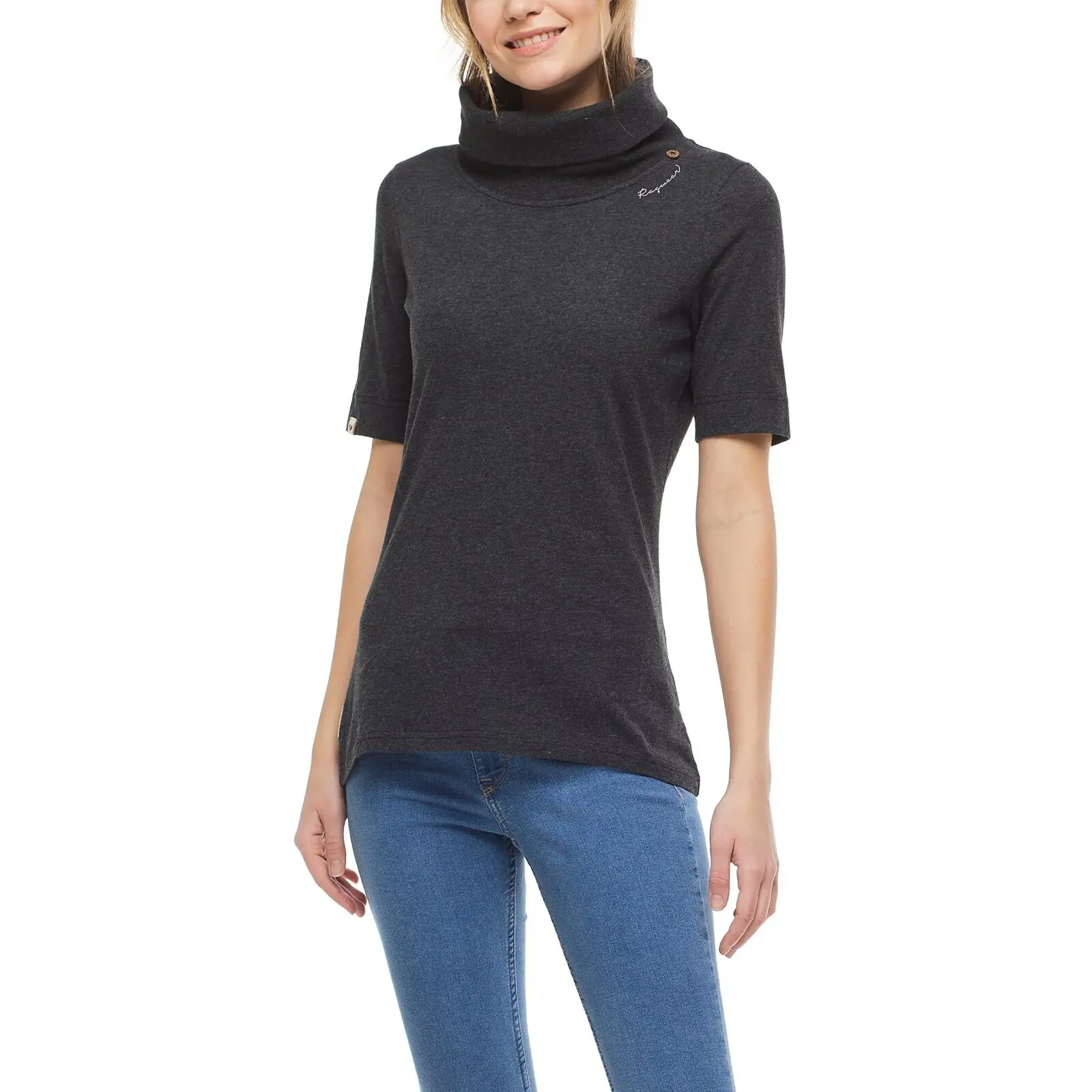 Rollkragen-T-Shirt aus Baumwolle Damen Ragwear Lektra