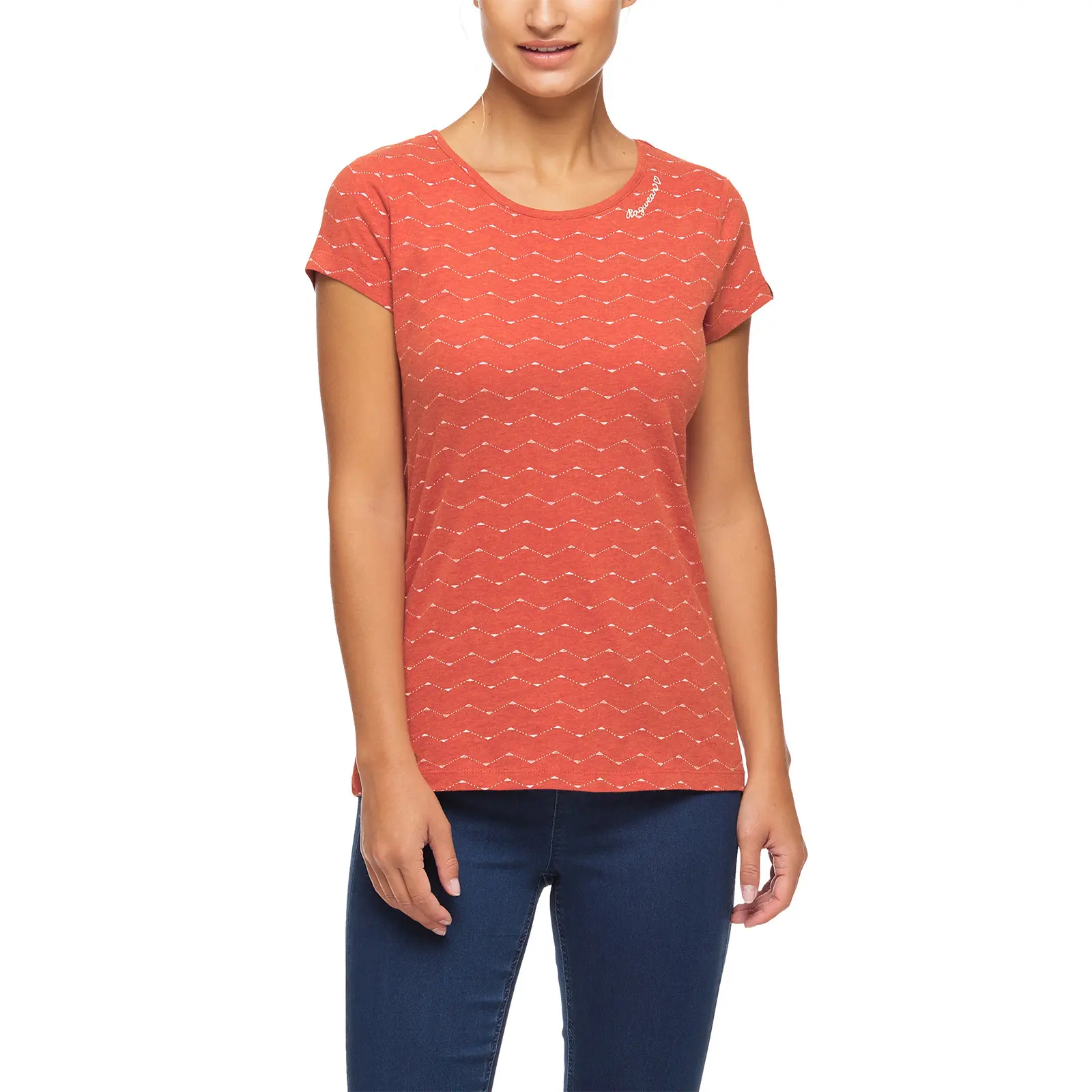 Damen T-Shirt Ragwear Mint Zig Zag