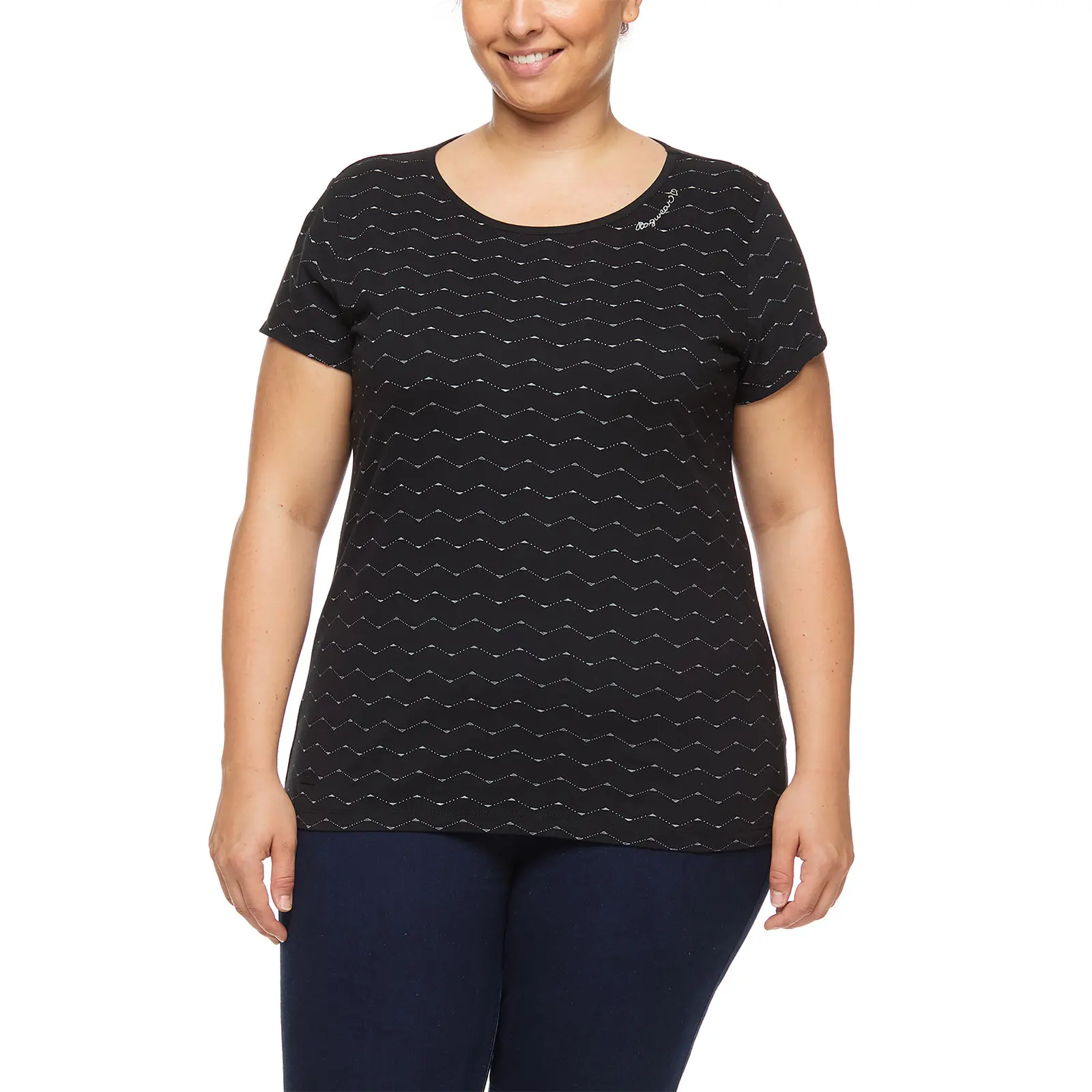 Damen T-Shirt Ragwear Mint Zig Zag Plus