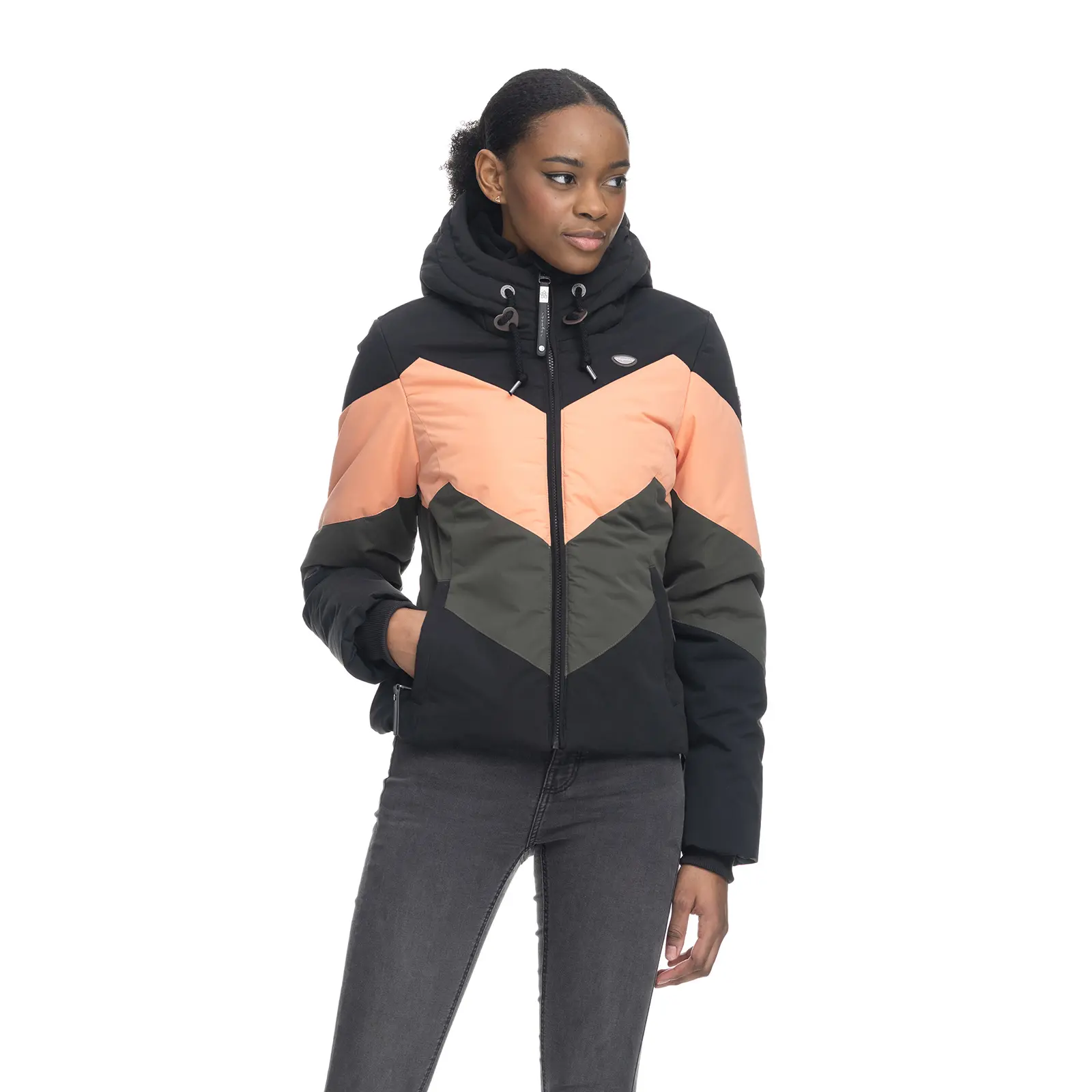 Damen-Daunenjacke Ragwear Novva Block