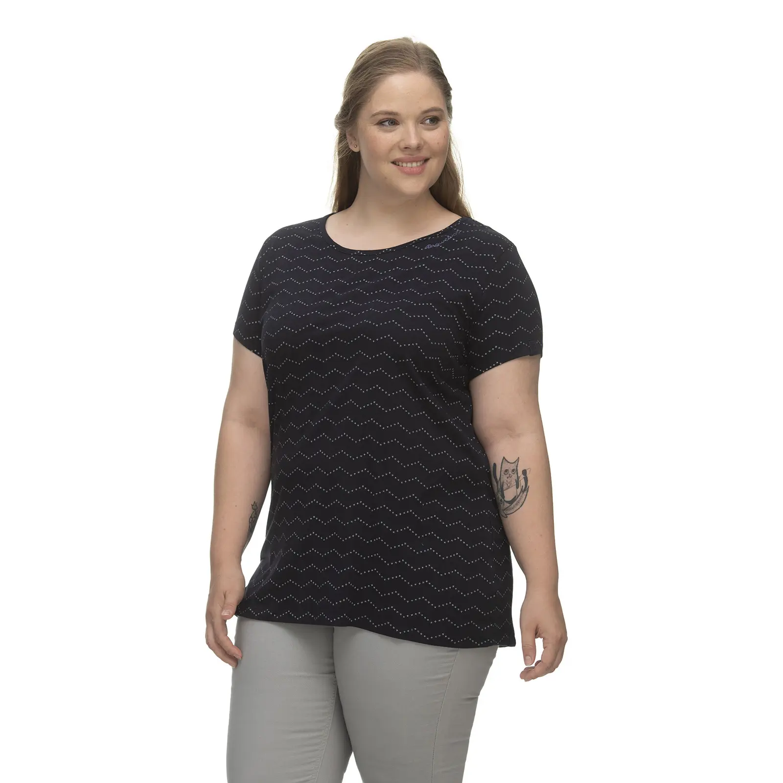 Damen T-Shirt Ragwear Mintt Zig Zag Plus