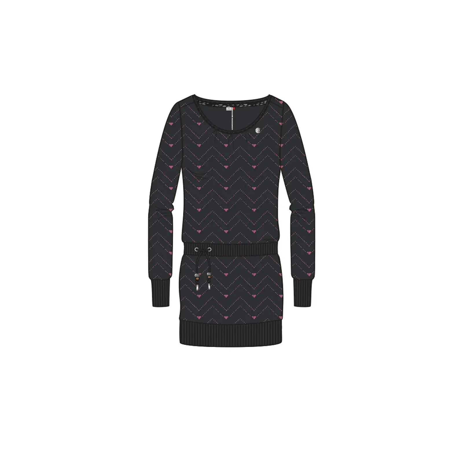 Vestito donna a maniche lunghe  Alexa Zig Zag