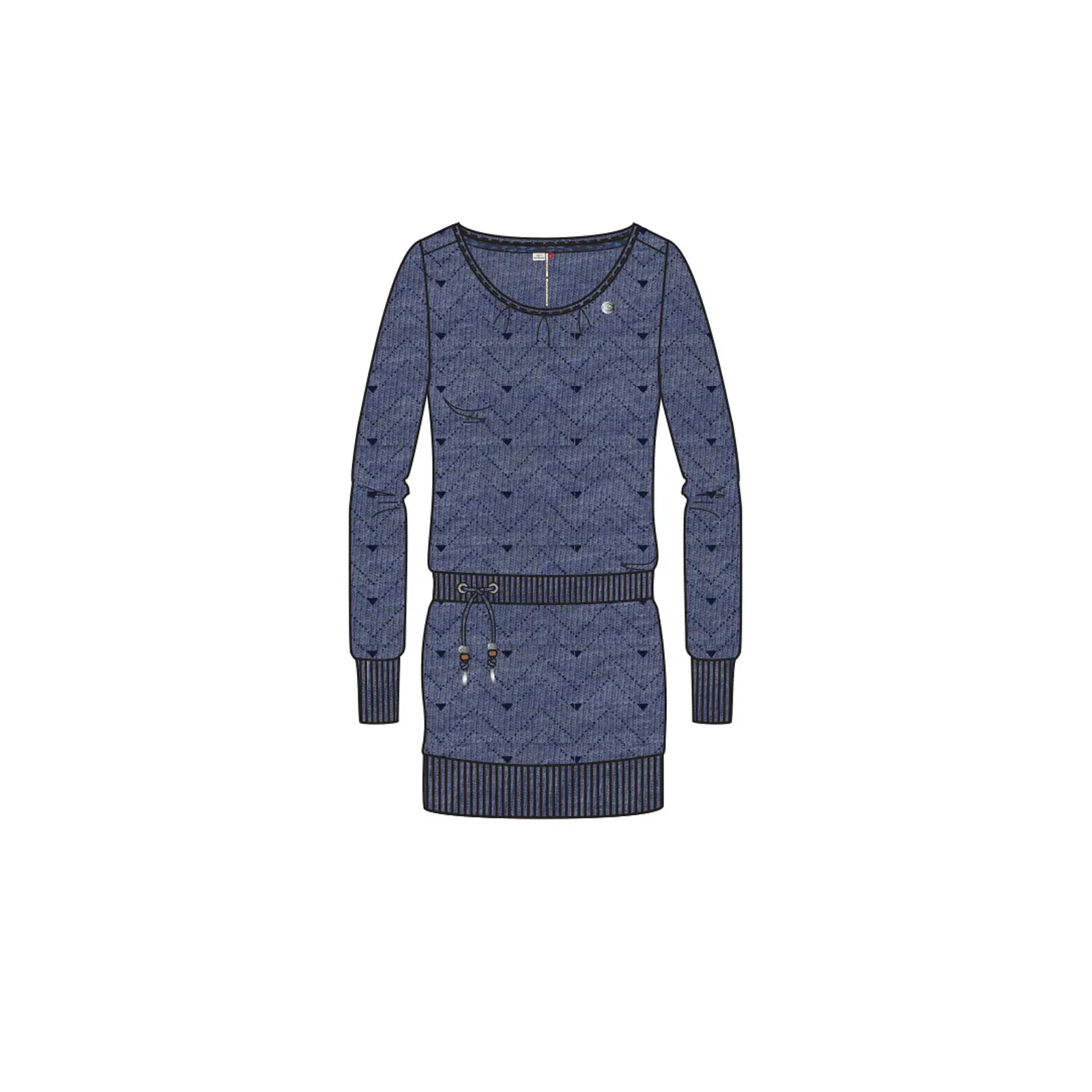 Vestito donna a maniche lunghe  Alexa Zig Zag