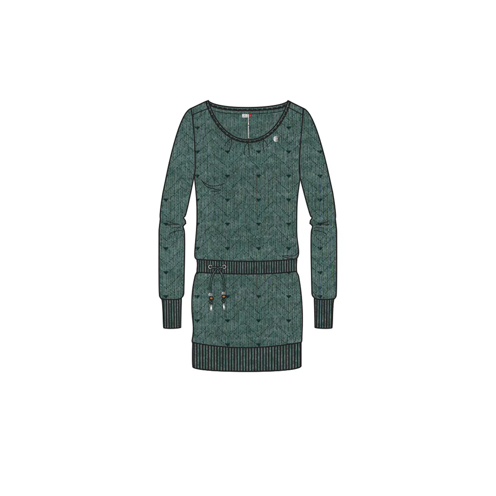 Vestito donna a maniche lunghe  Alexa Zig Zag