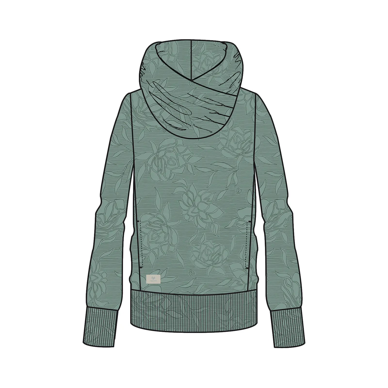 Hoodie Damen Ragwear Anabeth Print FR
