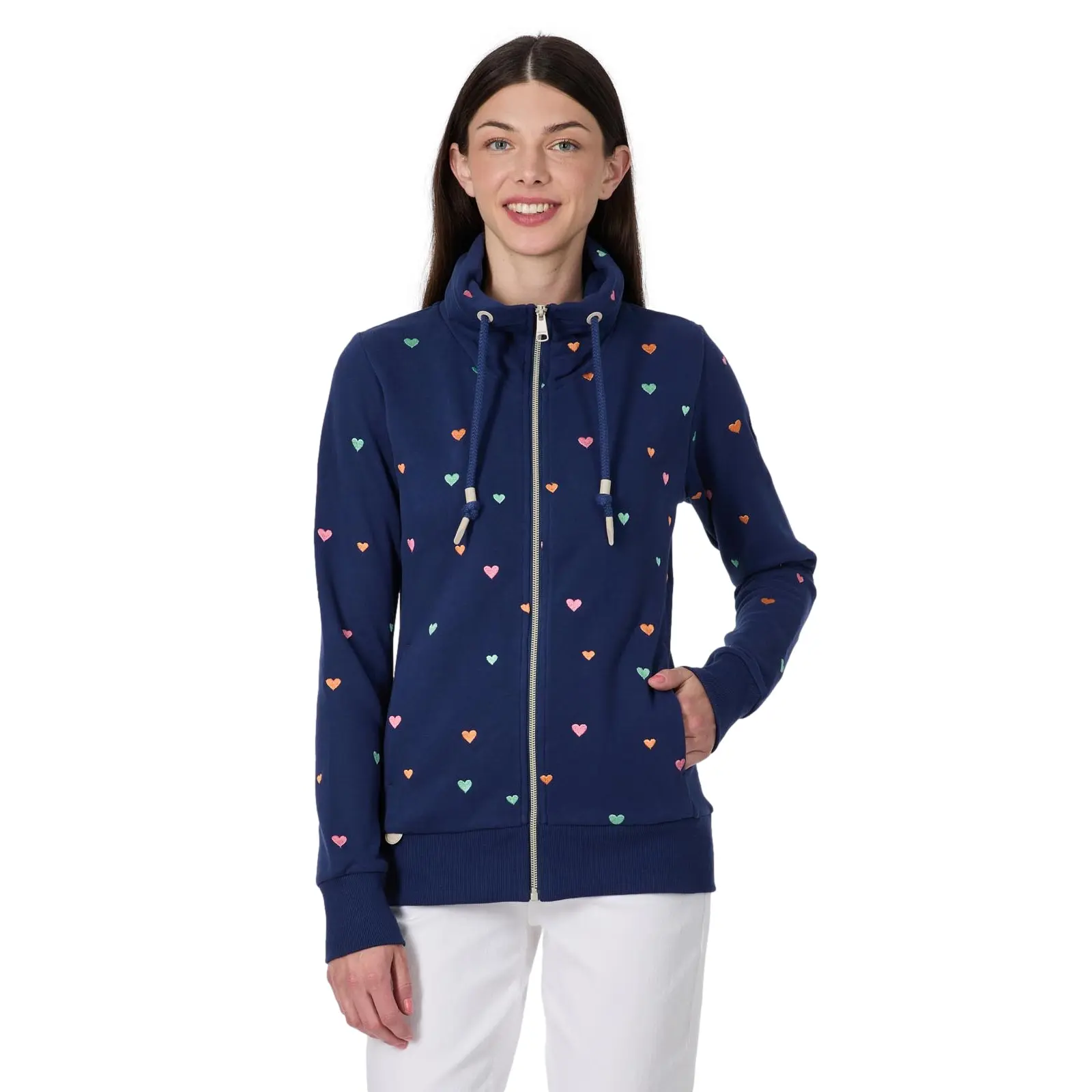 Felpa da donna con cerniera  Ronette Hearts
