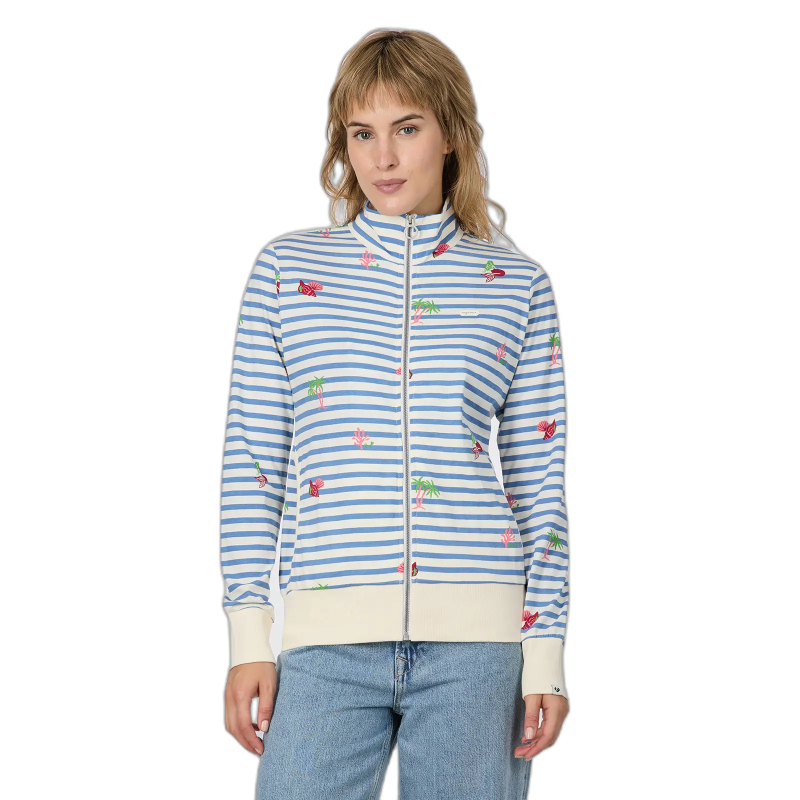 Felpa da donna con cerniera  Ronija Stripes