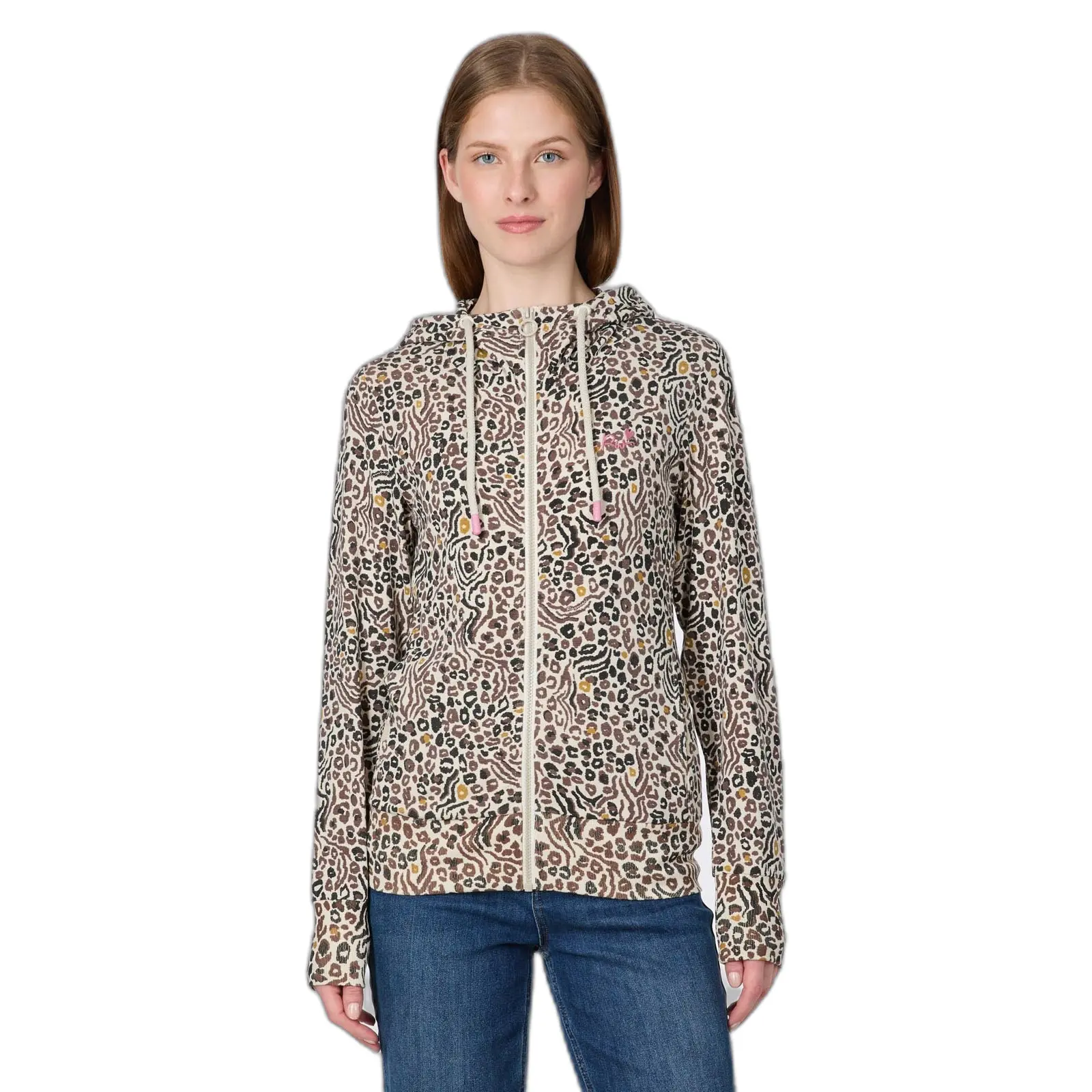 Felpa con cerniera a cappuccio da donna  Paya Print