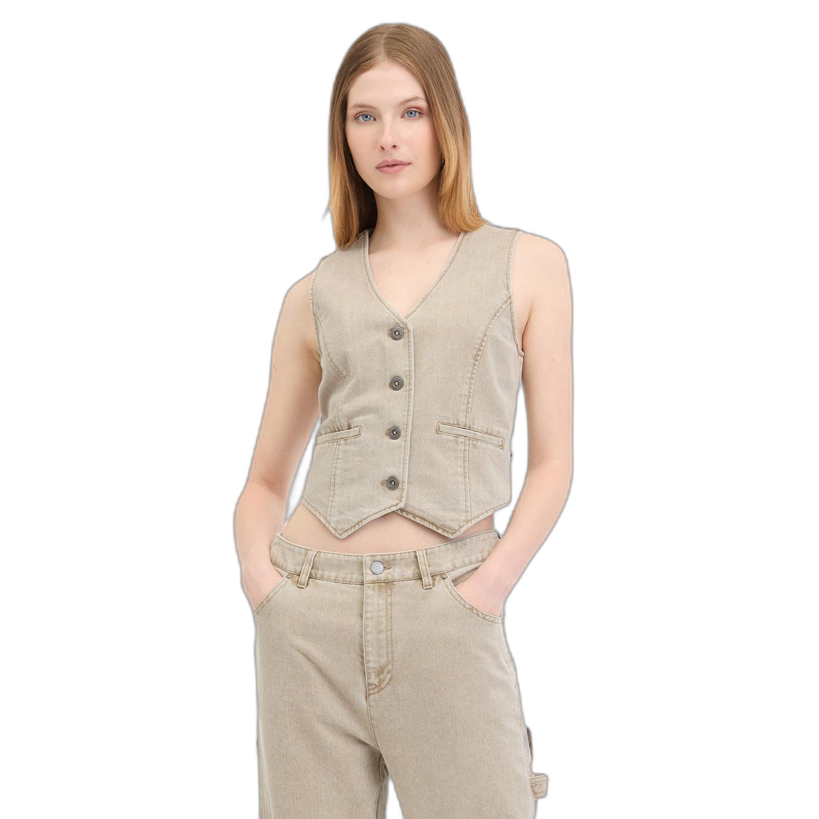 4252018556871 - Shafron Denim Weste creme in XL