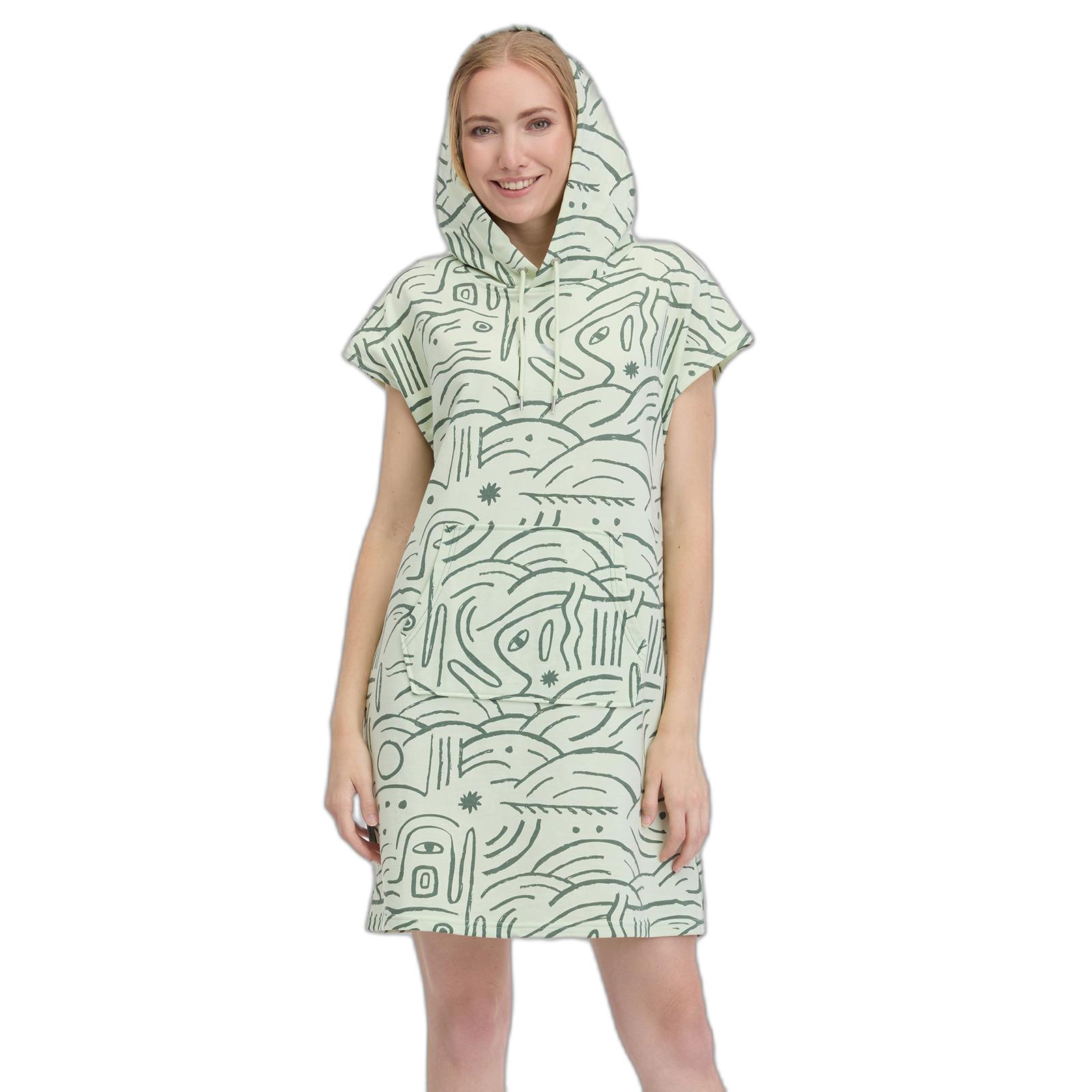 4252018560144 - Damen Kapuzen-T-Shirt Kleid Chyca Print