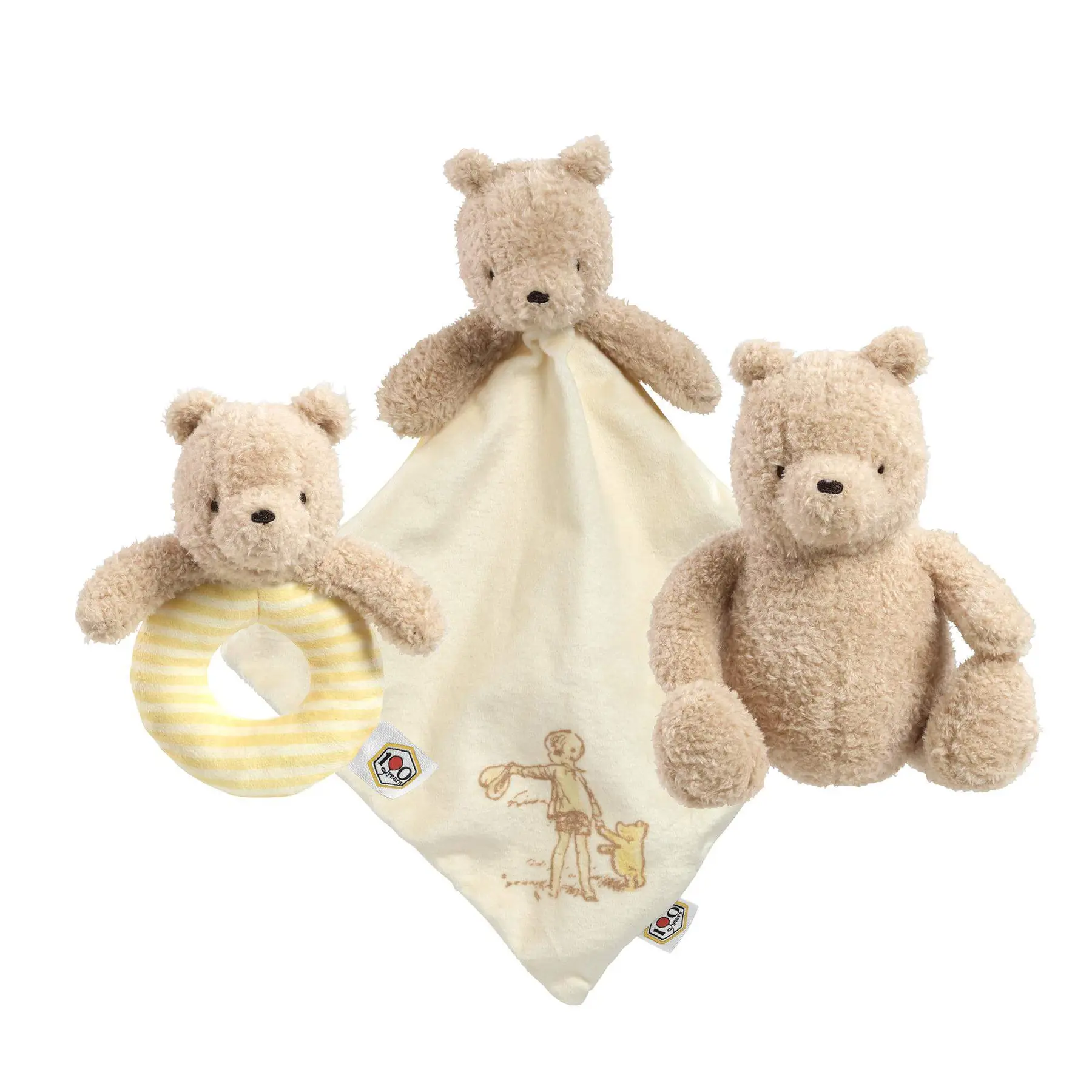 Cadeauset: Knuffel en rammelaar-ring Rainbow Designs WTP 100 (x3)