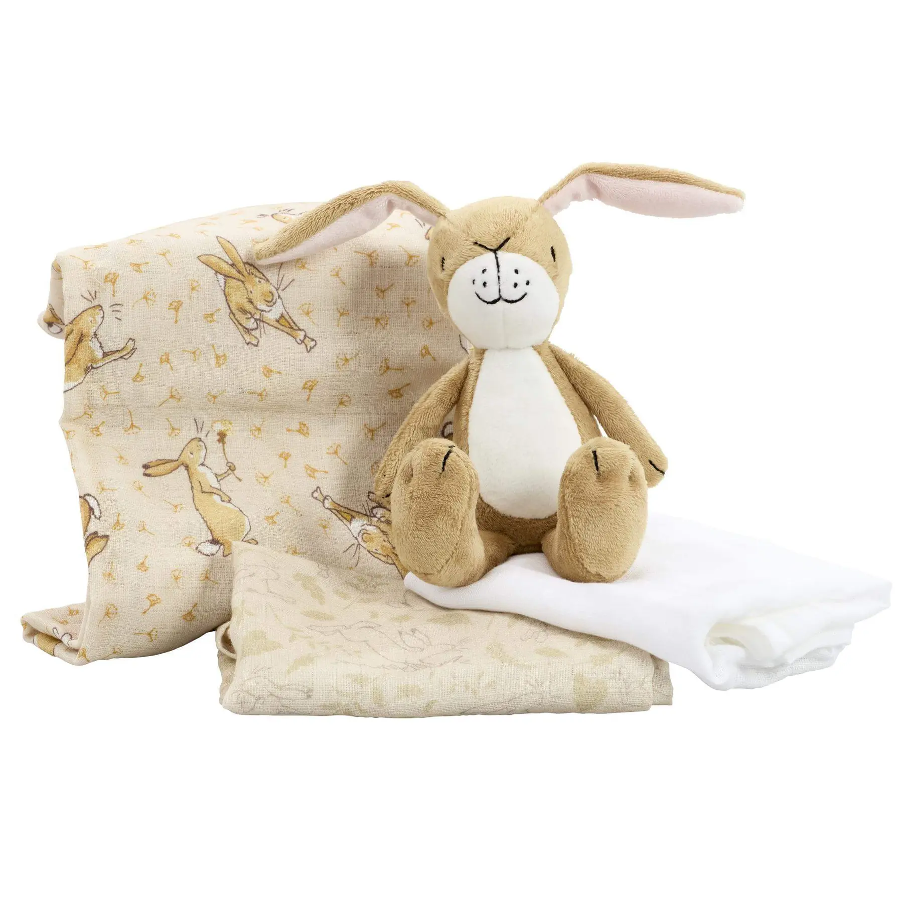 Pluche Rainbow Designs Guess How Much I Love You Toy & Muslin Set