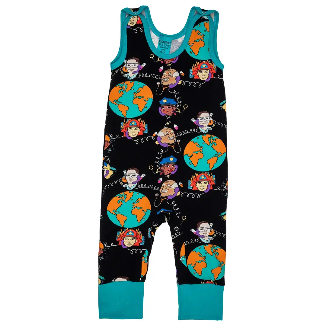 Raspberry Republic Unisex Infant Noir Baby Overalls