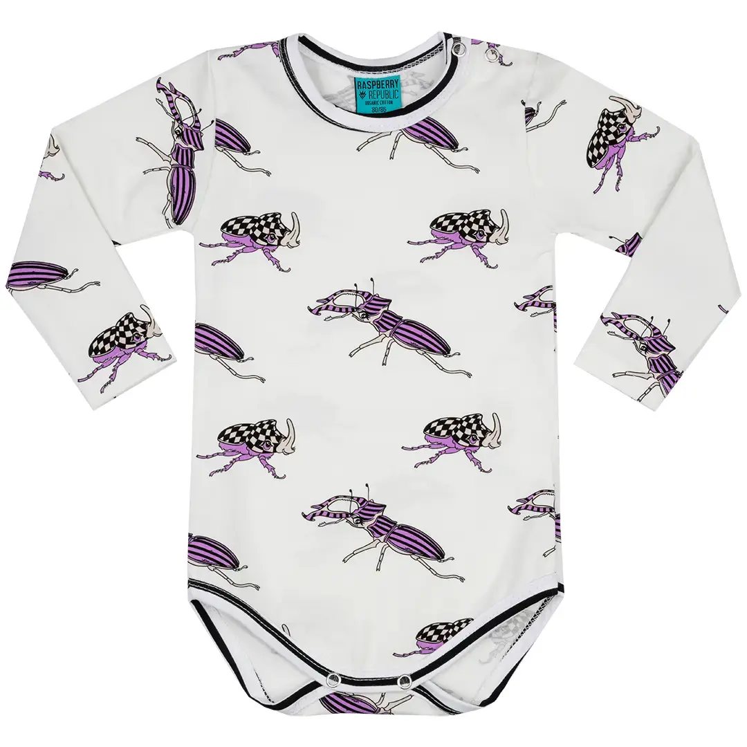 Raspberry Republic Unisex Infant Blanc Baby Long-Sleeved Bodysuit