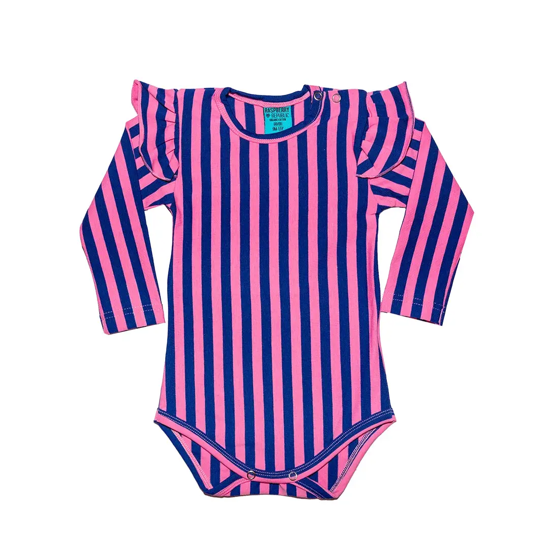Image of Langarmbody mit Puffärmeln Baby Raspberry Republic