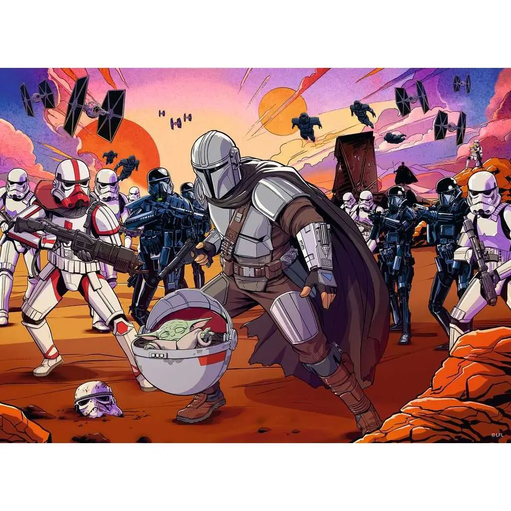 Puzzle 200 Teile xxl die Konfrontation / star wars the mandalorian Ravensburger
