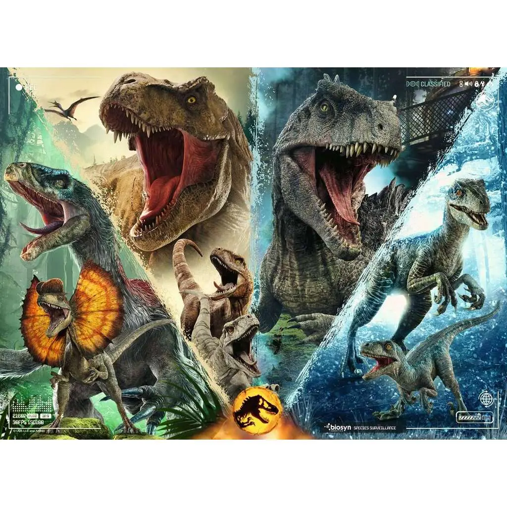 100-teiliges xxl-Puzzle die Dinosaurierarten / jurassic world 3 Ravensburger