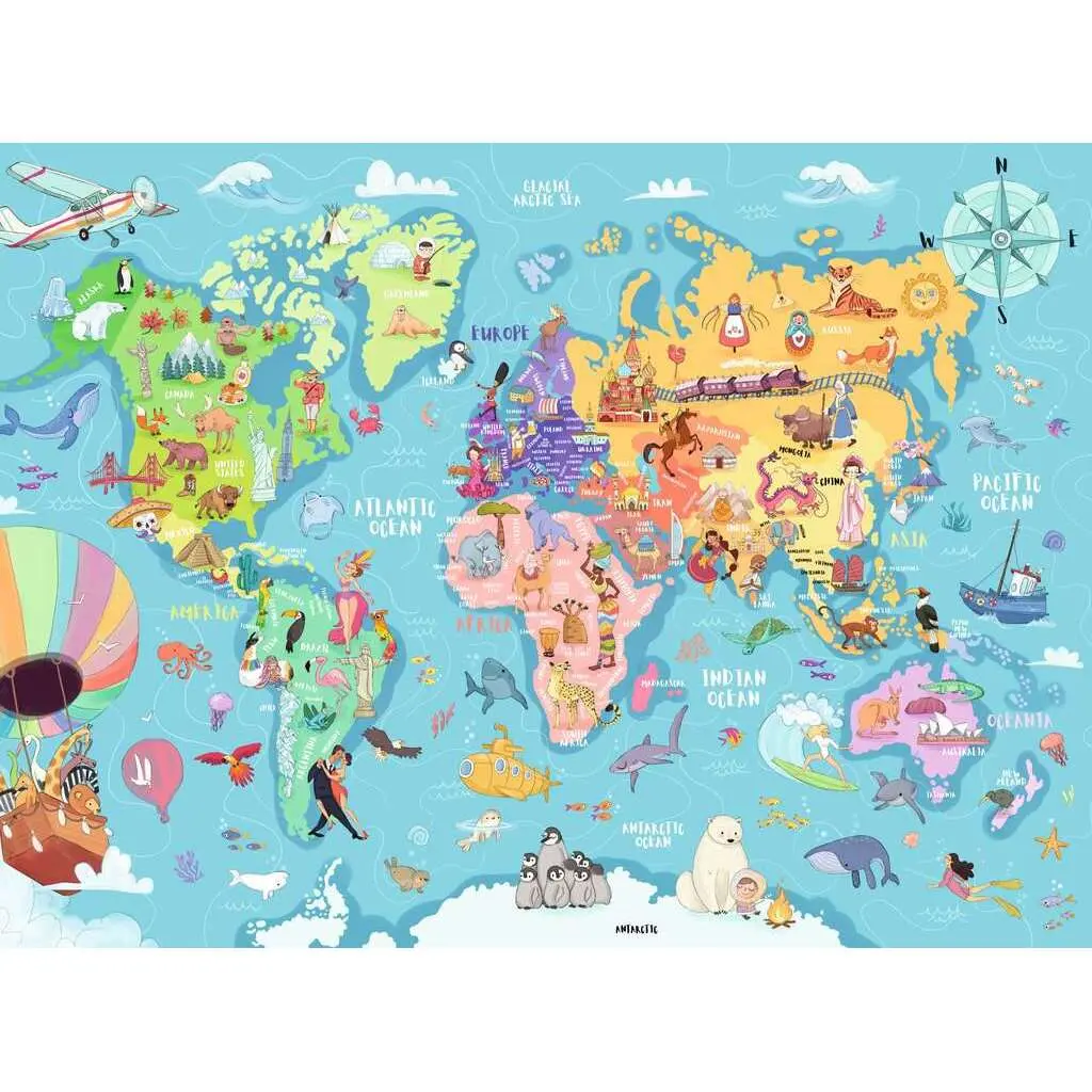 100-teiliges Puzzle xxl die Weltkarte Ravensburger