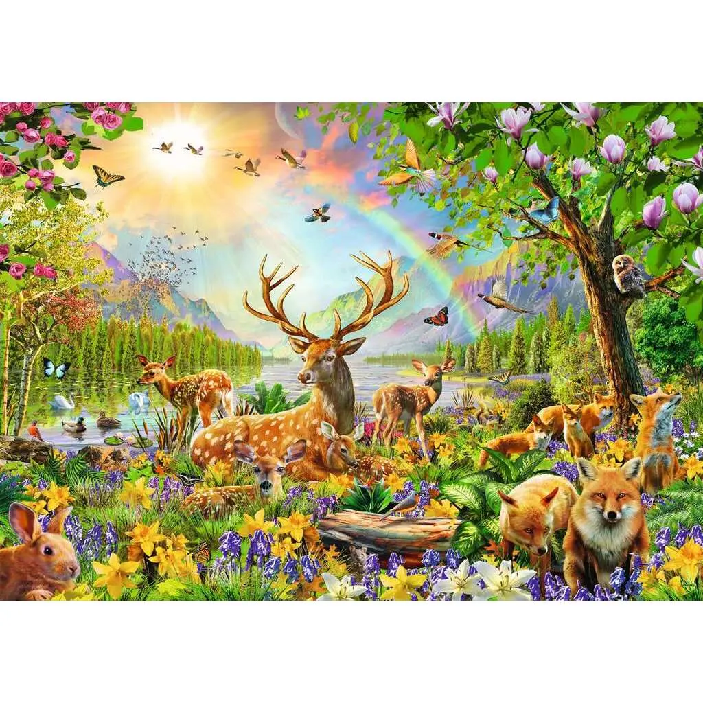 200-teiliges Puzzle xxl Familie von Hirschen und anderen Tieren Ravensburger