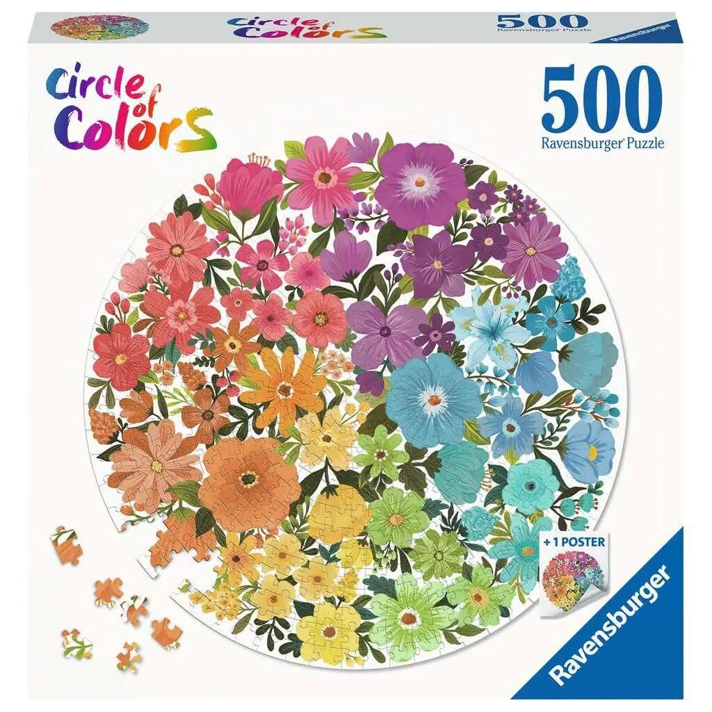 Rundes Puzzle 500 Teile Blumen - circle of colors Ravensburger