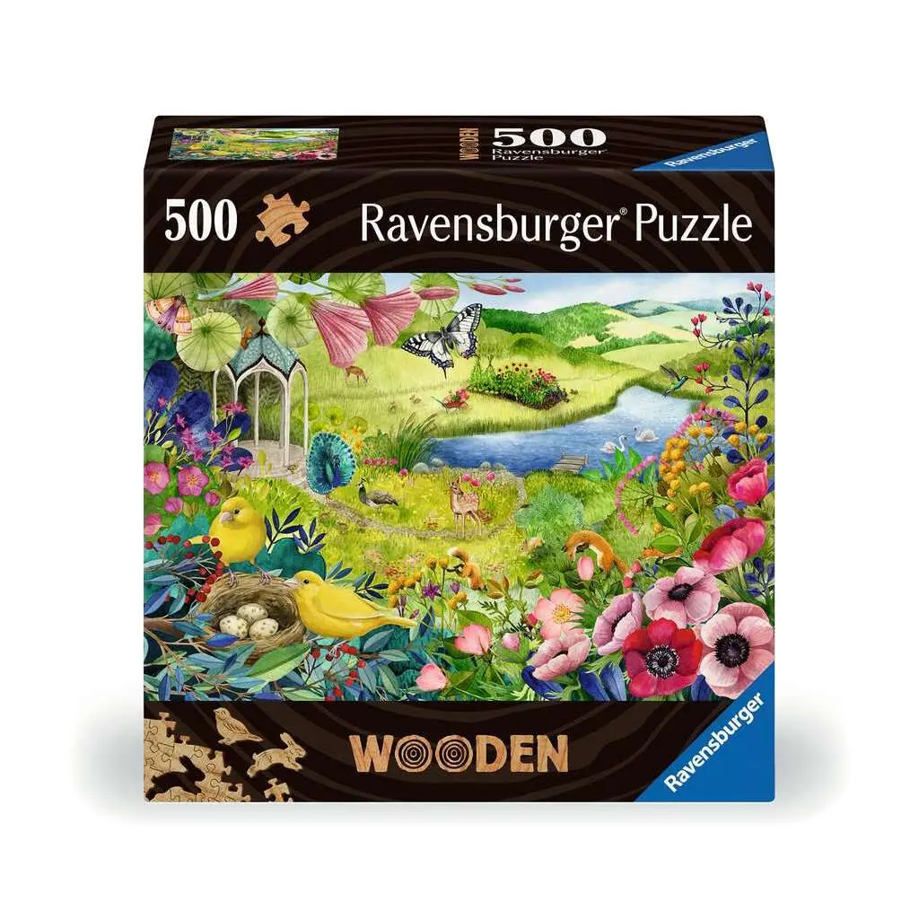 Rechteckiges Holzpuzzle mit 500 Teilen Ravensburger Jardin de la nature