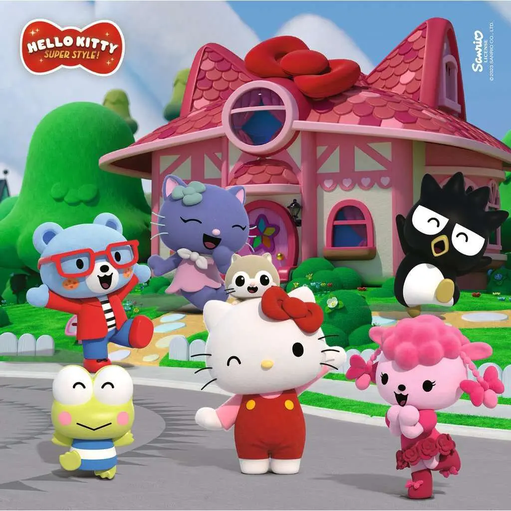 3x49-teiliges Puzzle Abenteuer in Cherry Town Ravensburger Hello Kitty