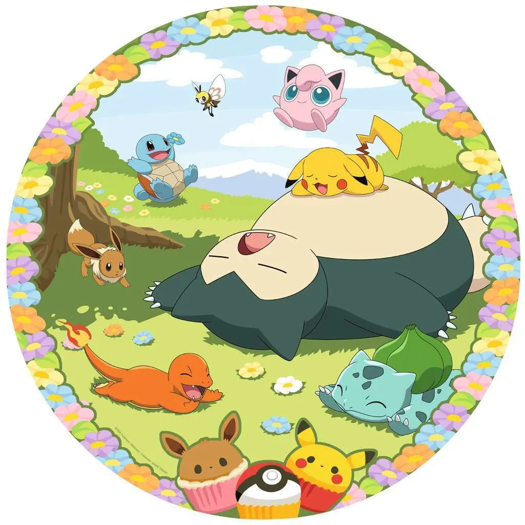 Puzzle mit 500 Teilen -rund - Pokémon in Blumen Ravensburger
