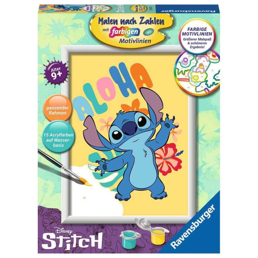 4005556237678 - Malen nach Zahlen RAVENSBURGER Disney Stitch bunt Malvorlagen KinderB18cm H24cm Made in Europe B18cm H24cm
