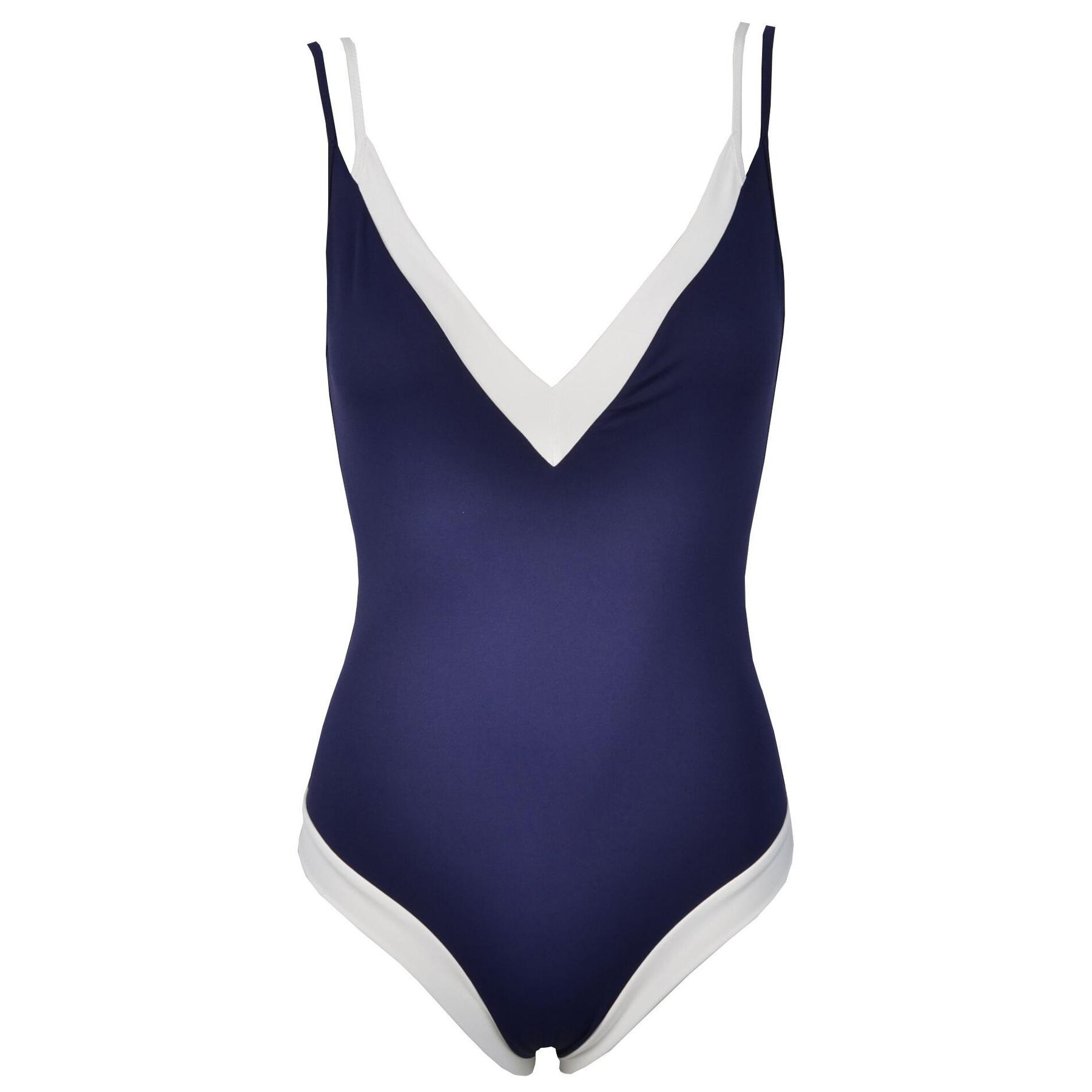 Costume da bagno intero basic con scollatura a V donna Red Point Antao