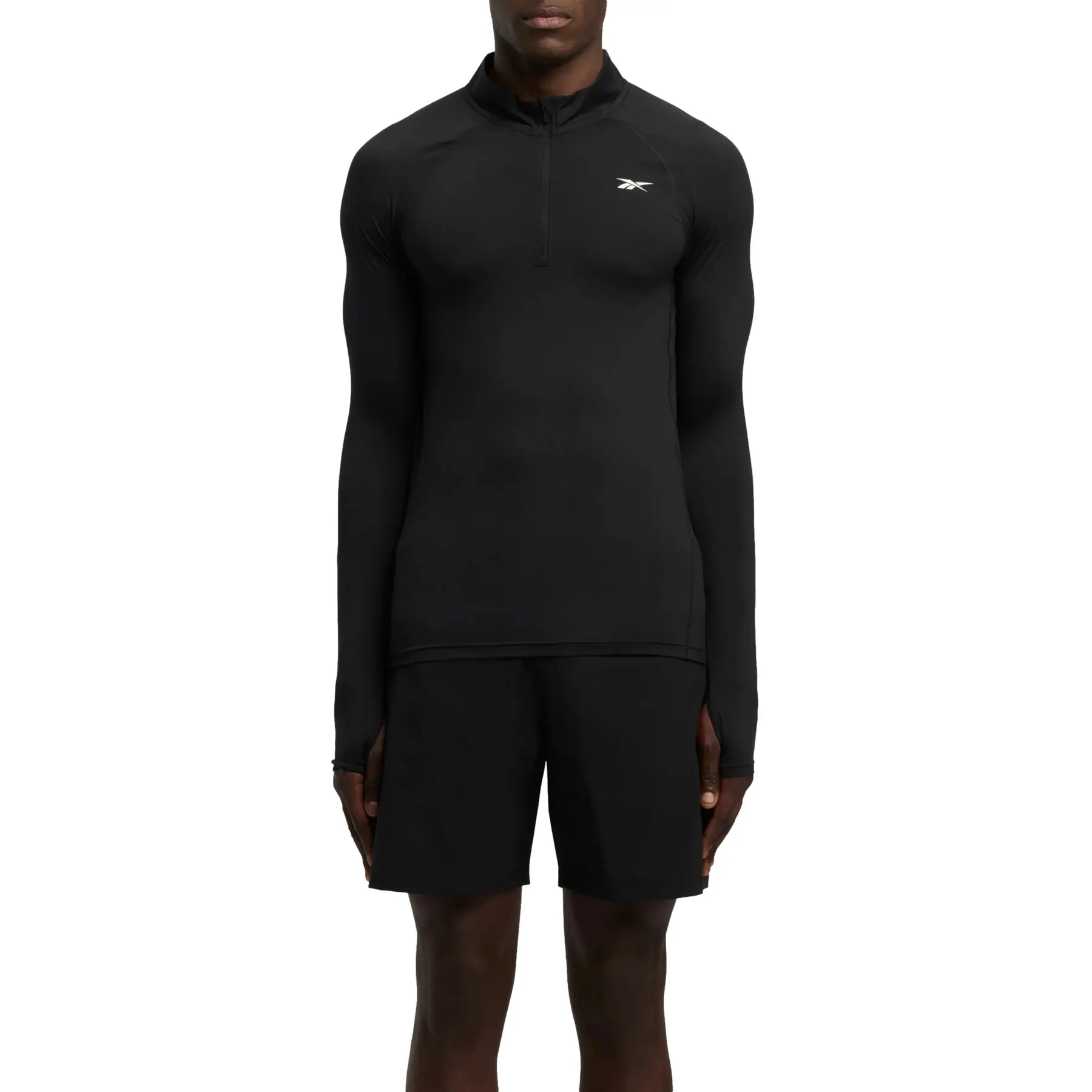Reebok Men's Noir Long Sleeve 3/4 Zip Top Rocky Muscle
