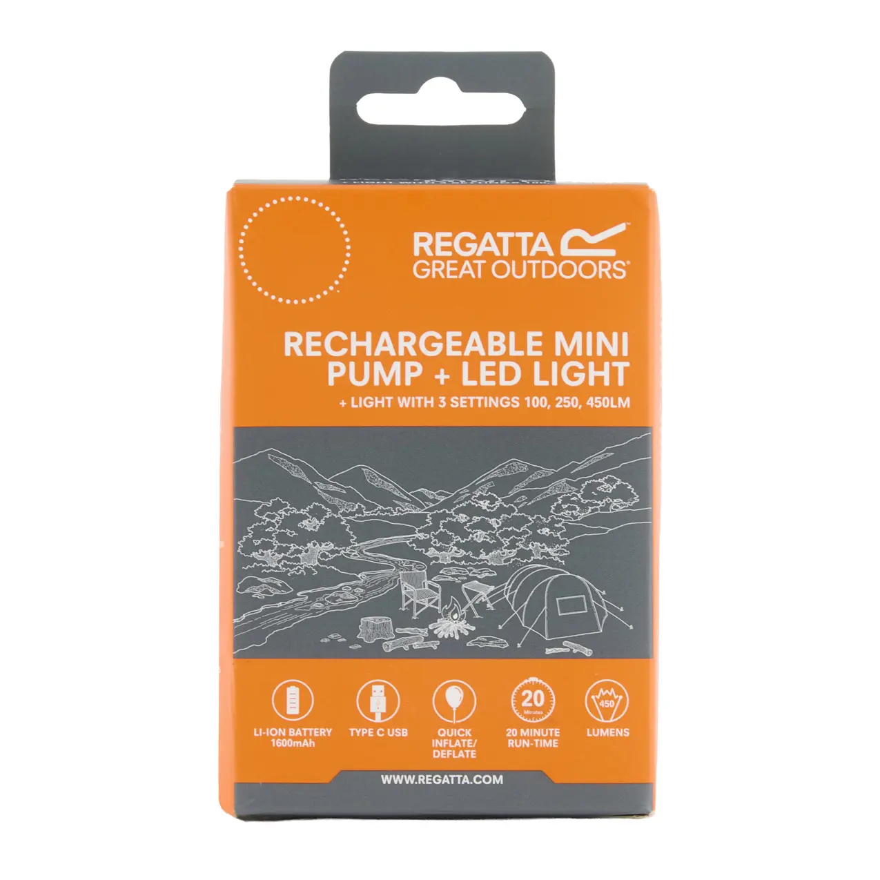 Regatta Unisex Noir Rechargeable Led Pump Mini