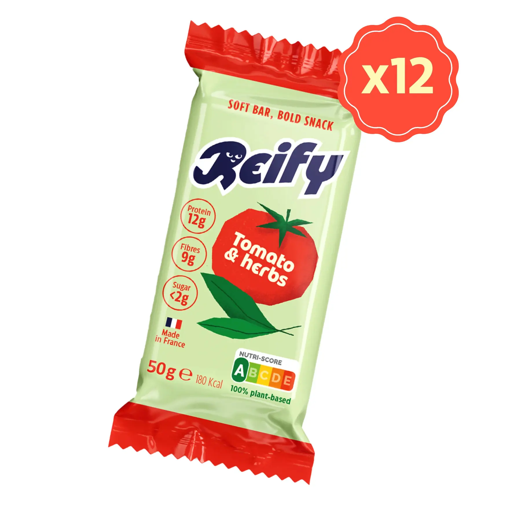 Barre protéinée salée Reify Saveur Tomato & Herb (x12)