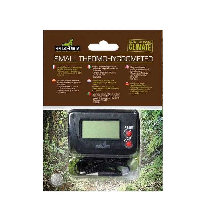 Reptiles Planet Noir Thermo-Hygrometer