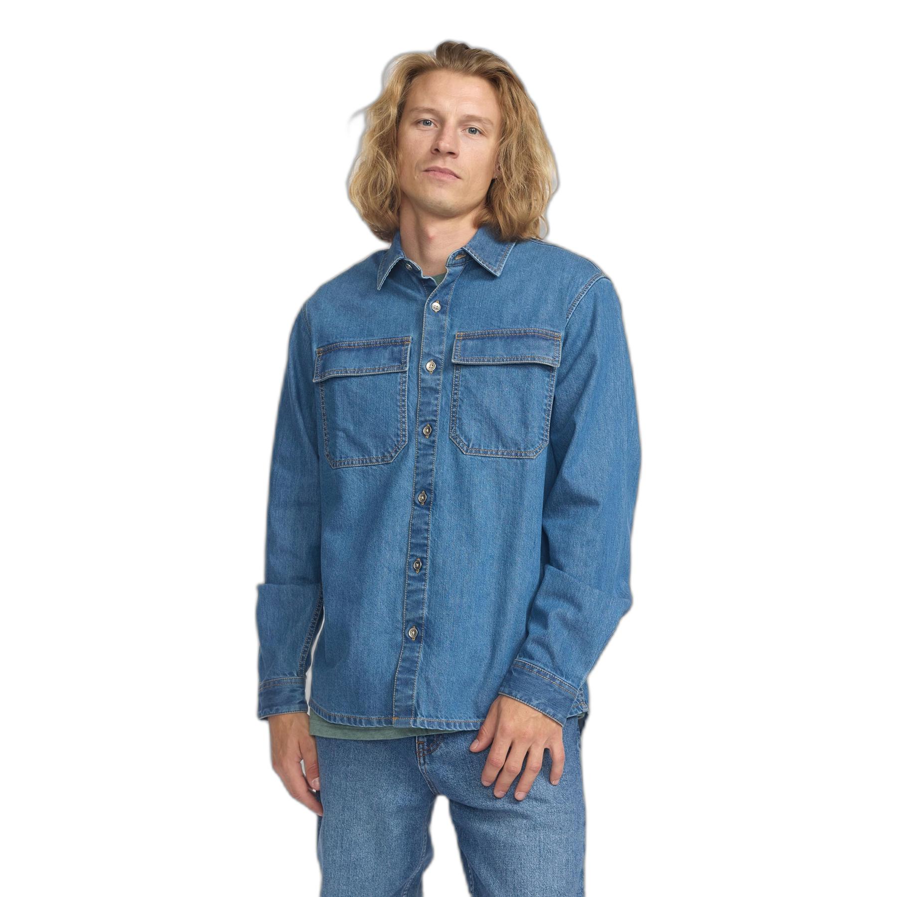 Camicia da lavoro in jeans a maniche lunghe