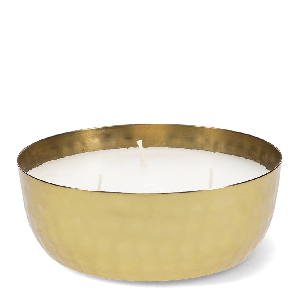 5027455450100 - Kinder Duftkerzen in Schalenform mit 3 Dochten - goldene gehämmerte Metall Rex London