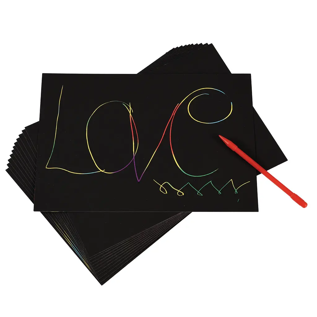 5027455424040 - Kunstpapier zum Abkratzen Regenbogen Rex London