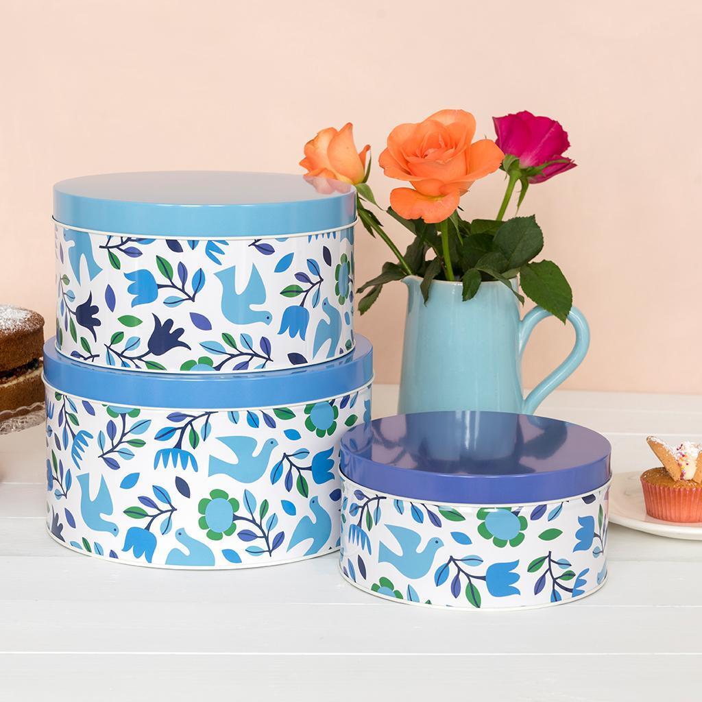 5027455428864 - Set aus 3 runden Dosen Folk Doves