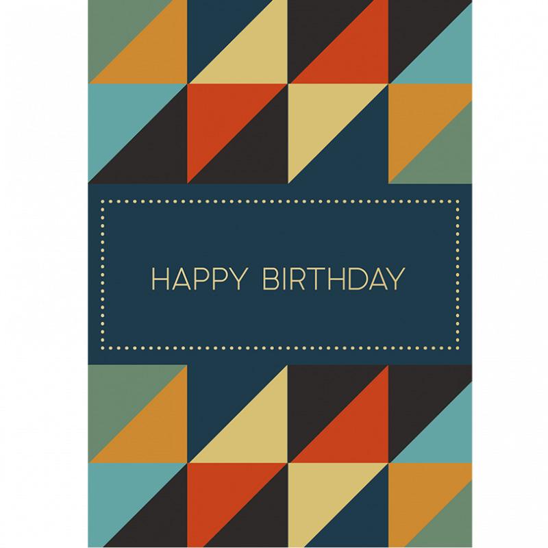 5027455444161 - Geometrische Geburtstagskarte innen leer Rex London